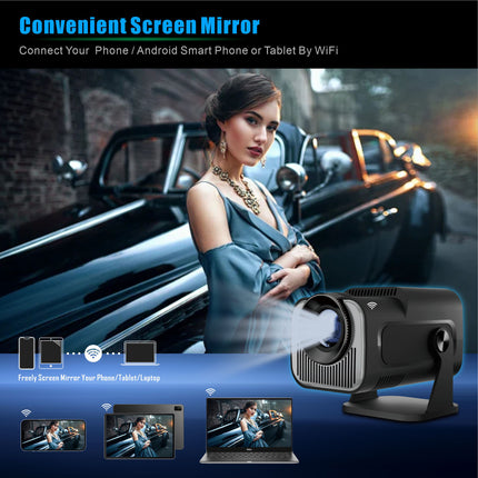 Portable Full HD Projector Android OS WiFi Bluetooth Large Screen Support