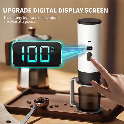 Portable Wireless Espresso Machine 15 Bar Self-Heating Coffee Maker for Capsules and Ground Coffee