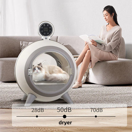 Smart Enclosed Pet Drying Box 1200W with Temperature & Airflow Control for Small and Medium Pets