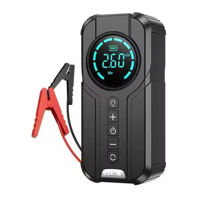 6-in-1 Portable Car Jump Starter with LED Light, Air Compressor & Multi-Function Power