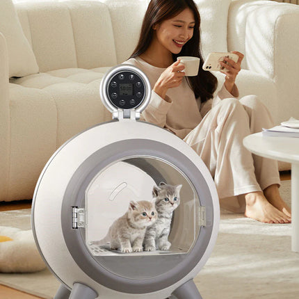 Smart Enclosed Pet Drying Box 1200W with Temperature & Airflow Control for Small and Medium Pets