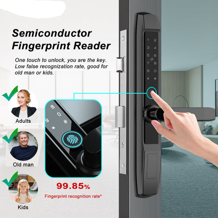 Slim Smart Sliding Door Lock with Fingerprint, PIN and Mifare Card Access