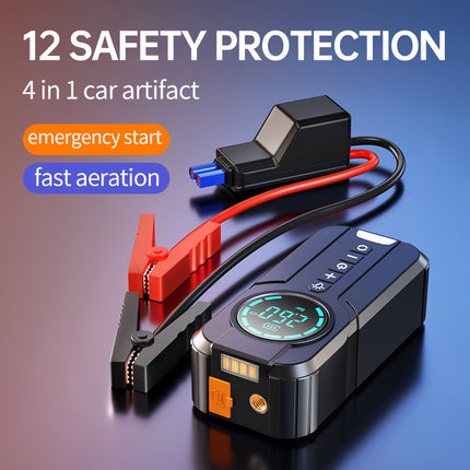 6-in-1 Portable Car Jump Starter with LED Light, Air Compressor & Multi-Function Power