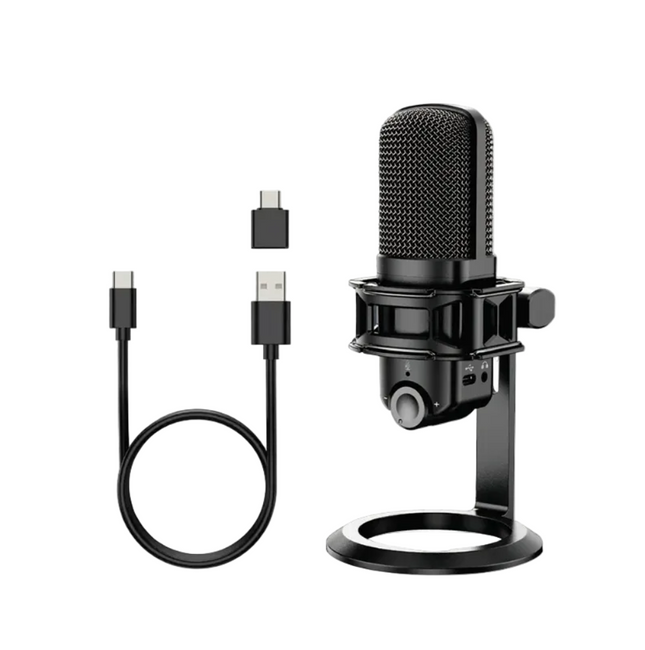 USB Cardioid Condenser Microphone with Noise Reduction for Streaming, Voice Recording & Gaming