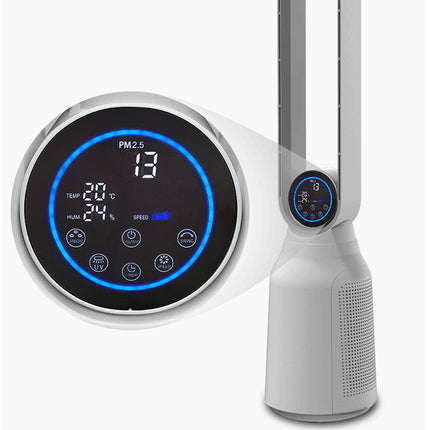 Tower Bladeless Fan 45W Air Purifier Remote Control for 1 to 50m²