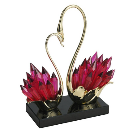 Elegant Crystal and Alloy Ornament for Home Office Display