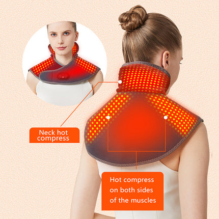 Wearable Neck Shoulder Red Light Relaxation Belt with Heat and Vibration Modes