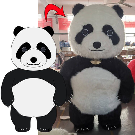 Adult Panda Mascot Costume Full Body Plush Animal Suit for Events Parties and Promotions