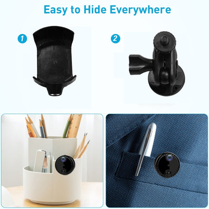 4G 4K Mini Home Security Camera with Motion Detection Night Vision 5m and Long Standby Battery Black