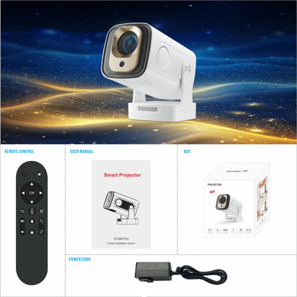 Wireless Mini Smart Projector Android 11 WiFi6 Bluetooth 200ANSI Lumens Portable