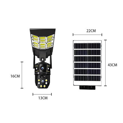 Solar Powered PTZ Security Camera Outdoor 4MP Dual Lens with 16000mAh Battery Motion Detection Night Vision