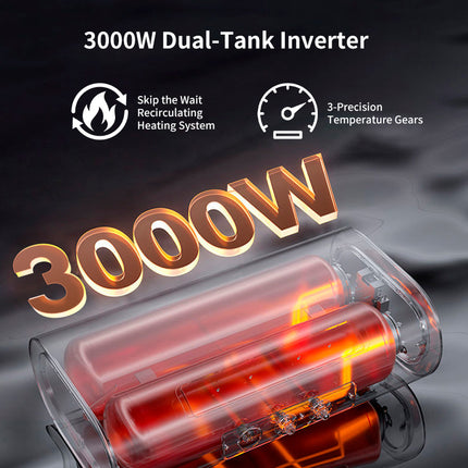 50L Wall Mounted Electric Hot Water Tank 3000W Touch Control IPX4 Rated