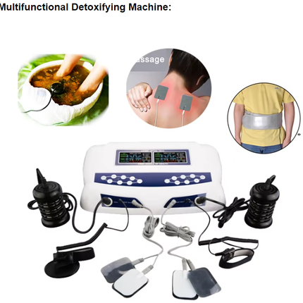 Dual Ionic Detox Foot Spa with FIR Slimming Belts & TENS Muscle Stimulation Pads