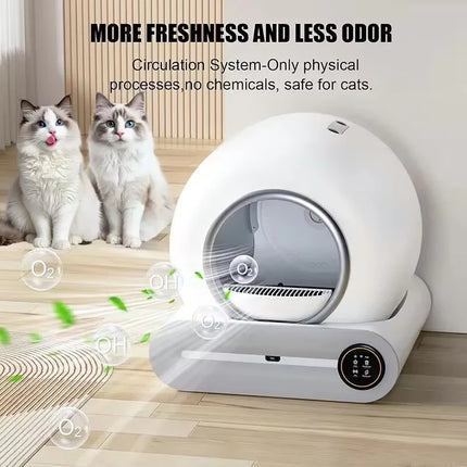 Smart Self-Cleaning Cat Litter Box with App Control and Infrared Safety Sensor