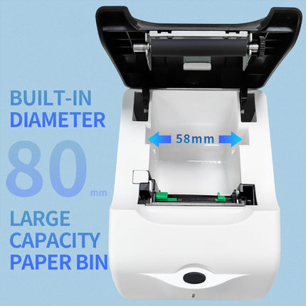 58mm Mini Direct Thermal Receipt & Label Printer with ESC/POS Compatibility and Rapid Printing Performance