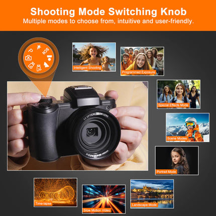 Professional 5K Vlogging Camera with Dual View System, 64MP Imaging & Mic Input