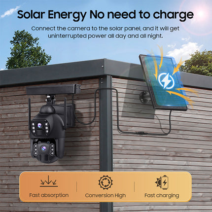 Solar Powered 6MP PTZ Security Camera 4G Always On Video