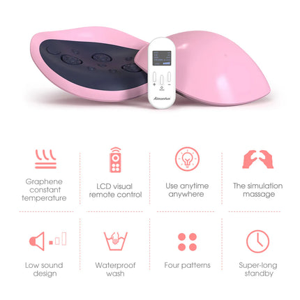Rechargeable Heated Breast Comfort Massager with Remote Control & Multiple Modes