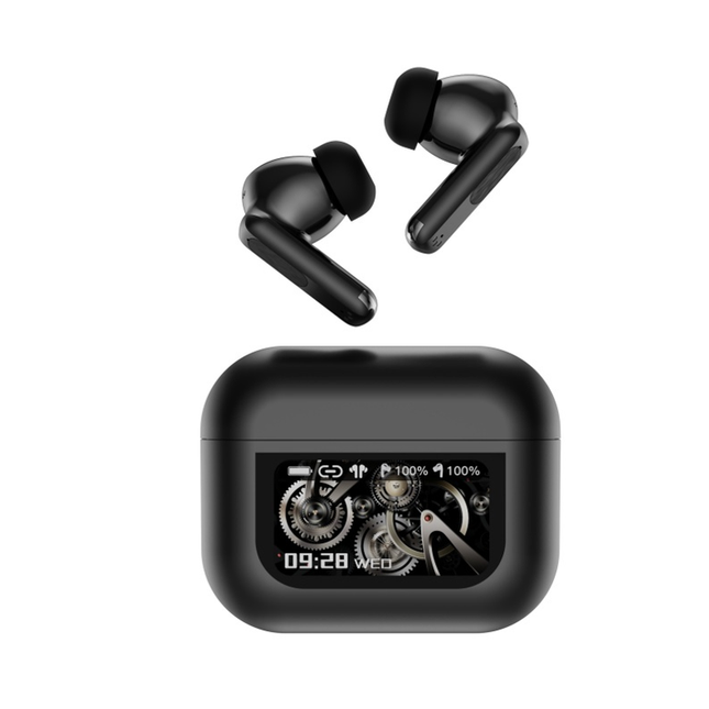 Bluetooth 5.4 Wireless Earbuds with Real-Time App Translation, ANC, Touch Display & Metal Case