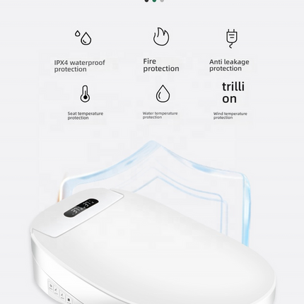 Smart Electric Bidet Toilet Seat with Feminine Wash, LED Display, Night Light & IPX4 Waterproof