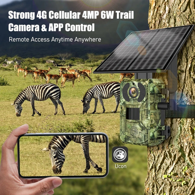 Solar-Powered 4MP 4G Wildlife Camera with Motion Detection