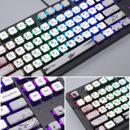 Gradient PBT Keycap Set – 117 Keys, Pudding-Style Mechanical Keyboard Caps