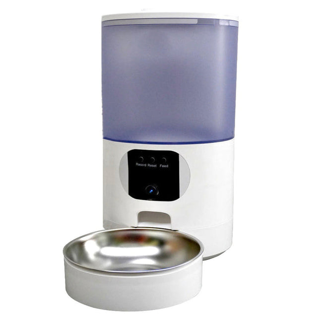 Smart Pet Feeder 6L with Remote App Voice Interaction & Easy-Clean Detachable Tray