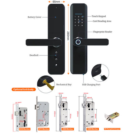 Smart Hotel Door Lock with Fingerprint, RFID, Password, and WiFi Control