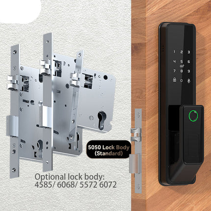 Automatic Smart Fingerprint Door Lock with Wi-Fi App, Card, and Key Access