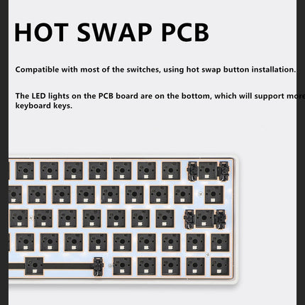64-Key Hot-Swap Mechanical Keyboard Kit with RGB Backlighting