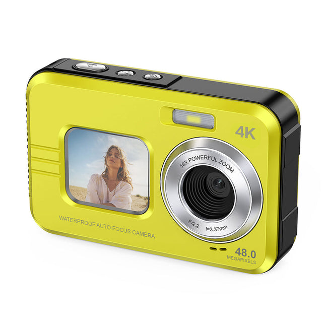 Portable 48MP Waterproof Digital Camera with Dual Screens and 4K Video for Travel and Underwater Use