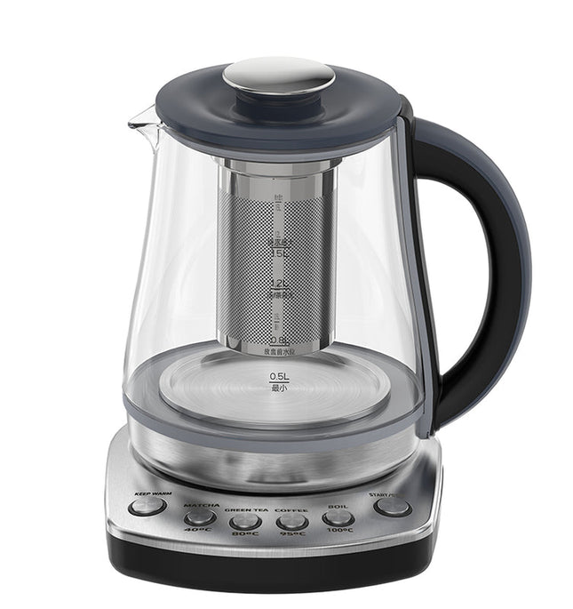 1.5L Glass Electric Kettle with Temperature Presets and Tea Infuser