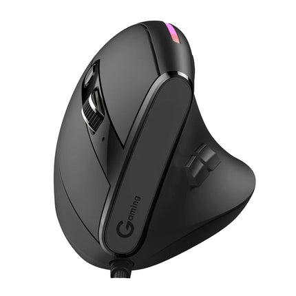 Wireless Ergonomic Vertical RGB Mouse with Rechargeable Battery, 6-Key Design, 2400 DPI for Desktop & Notebook