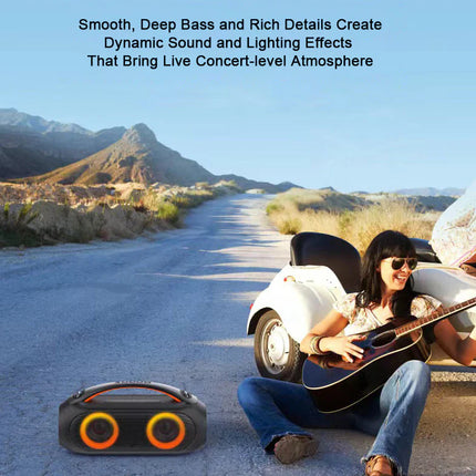 High-Performance Portable Bluetooth Speaker 80W with Deep Bass, LED Effects & Long Battery Life