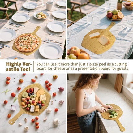 Wooden Pizza Peel 12-Inch for Home Oven & Outdoor Baking
