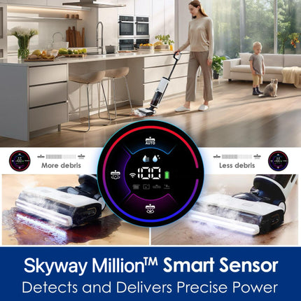 Cordless Floor Vacuum Cleaner – Wet & Dry with Hot Air Drying & Self-Cleaning Brush