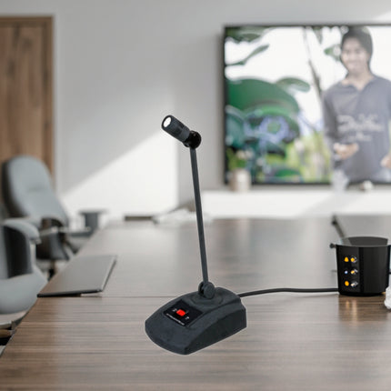 Desktop Flexible Gooseneck Conference Microphone with Heavy-Duty Zinc Metal Base for Presentations, Lectures & Studio Use