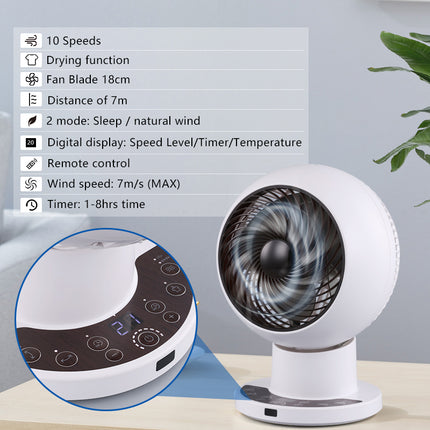 Compact Smart Standing Fan with Adjustable Speeds and Quiet Airflow