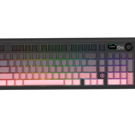 Wireless Wired Mechanical Keyboard PBT Keycaps RGB Knob Tri Mode