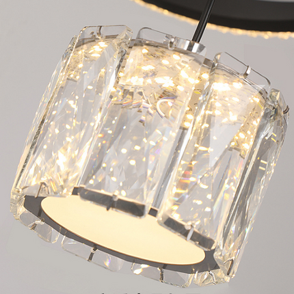 Luxury Gold Crystal Pendant Ceiling Light Modern Aluminum Frame Dining Room Interior Lamp