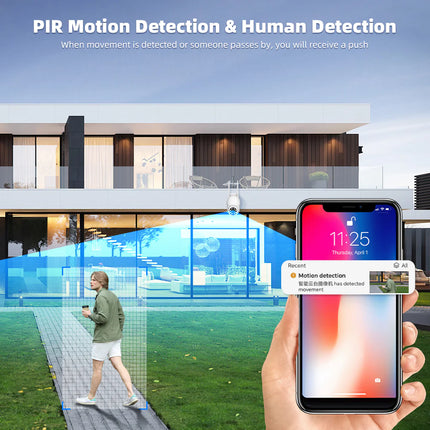 Smart 4G Pan-Tilt Outdoor Security Camera with AI Human Detection & Full-Color Night View