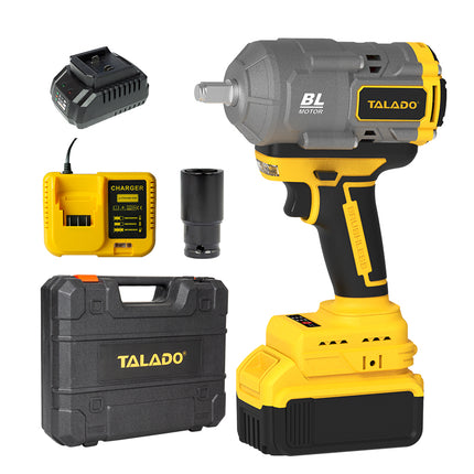 Heavy Duty Cordless 21V Impact Wrench Brushless Motor 1/2 Square Drive Powerful Torque