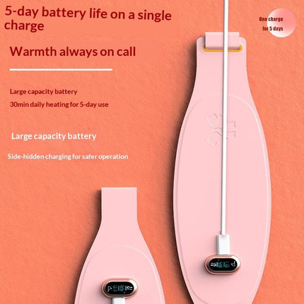 USB Heating Period Support Belt – 5 Temperature Modes (Soft Pink)