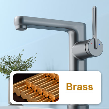 Modern Basin Faucet with LED Temperature Display Dual Mode Water Flow Zinc Alloy Body