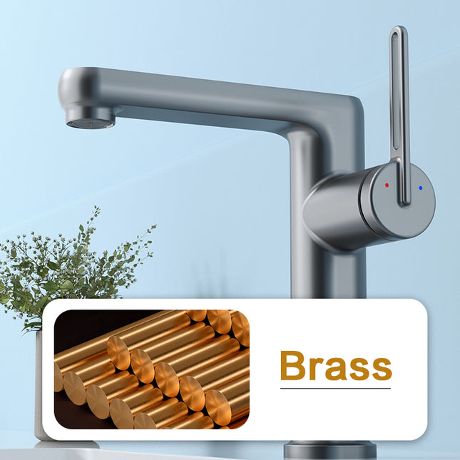 Modern Basin Faucet with LED Temperature Display Dual Mode Water Flow Zinc Alloy Body