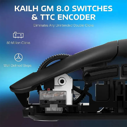 High-Performance Rechargeable Gaming Mouse with Ultra-Fast Optical Tracking & Triple Wireless Connection