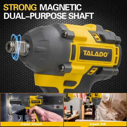 21V Cordless Impact Wrench High Torque Brushless Driver with Half Inch Square Anvil