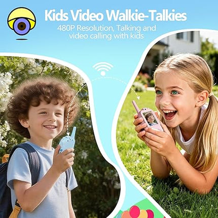 Portable Rechargeable Walkie Talkie Duo with Built-in Camera for Indoor & Outdoor Fun, 100m Reach