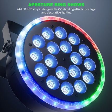 18x6W RGBW LED Par Can Stage Light for DJ Wedding Party Lighting