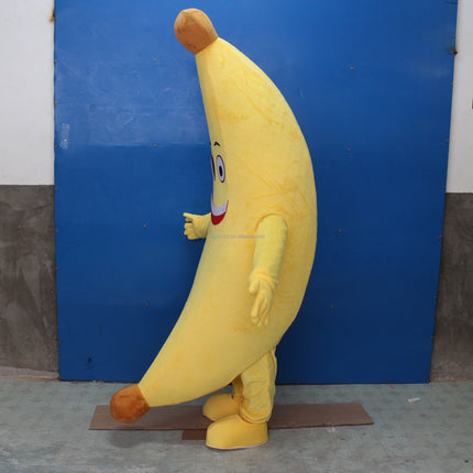 Adult Banana Mascot Outfit Soft Plush Full-Body Fruit Character Suit for Parties Events